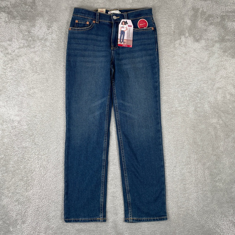 Levi's Low Pro Jeans Girls Size 10 Regular Blue Mid Rise Relaxed Fit Stretch
